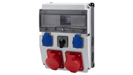 Rozdzielnica CAJA 12M BICOLOR - gniazda 2x32A 5p, 2x230V, L/P(32A) /12 modułów/-67065