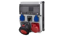 Rozdzielnica CAJA 12M BICOLOR - gniazda 16A 5p, 63A 5p, 2x230V, 0/1(63A) /12 modułów/-67058