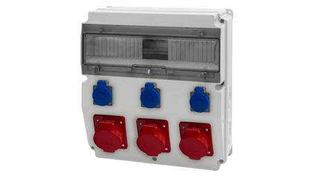 Rozdzielnica CAJA 15M - gniazda 16A 5p, 2x32A 5p, 3x230V /15 modułów/-67080