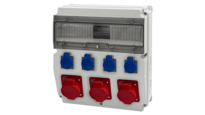 Rozdzielnica CAJA 15M - gniazda 2x16A 5p, 32A 5p, 4x230V /15 modułów/-67085