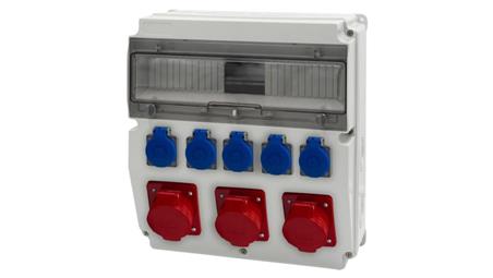 Rozdzielnica CAJA 15M - gniazda 2x16A 5p, 32A 5p, 5x230V /15 modułów/-67079