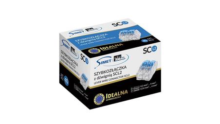 IDEALNA Szybkozłączka z dźwignią 2x 0,2-4mm2 uniwersalna bezhalogenowa (na drut / na linkę) 450V/32A SIMET 40szt.-80749