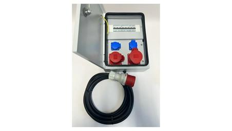 IP54 Metalowa rozdzielnica elektryczna CEE 32A 16A 2X230V z bezpiecznikami HAGER z kablem 5m 94H-7-70073