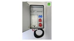 IP54 Metalowa rozdzielnica ścienna CEE 32A 16A 2x230V z bezpiecznikami HAGER FI z kablem 5m RB4-70086