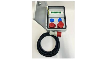 IP54 Metalowa rozdzielnica ścienna CEE 32A 16A 2x230V z bezpiecznikami Kabel 5m 94V-7-70095