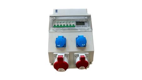 Rozdzielnica elektryczna CEE 32A 16A 230V z bezpiecznikami / Miernik elektryczny LCD 96V-2-70110