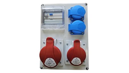 Rozdzielnica elektryczna CEE 32A 16A 2x230V z bezpiecznikami HAGER FI 98H-2-70104