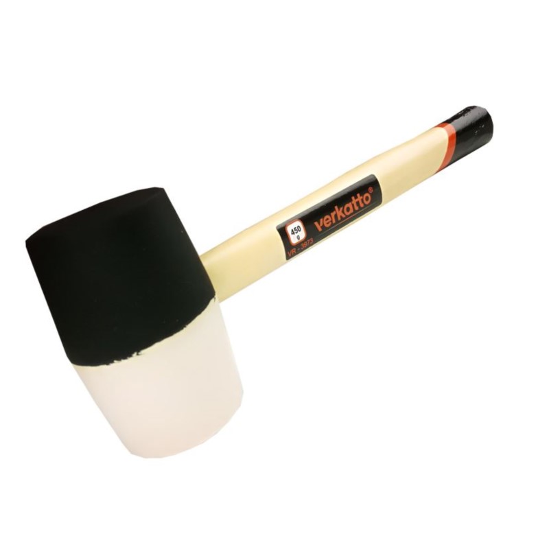 Młotek gumowy czarno-biały 680g z drewnianym trzonkiem VERKATTO