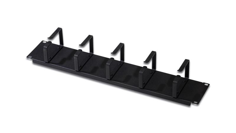 Organizator kablowy 19 2U, 5x uchwyty stalowe, 85x60mm, czarny DN-19 ORG-2U-SW-73656