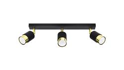 Lampa sufitowa NERO 3 czarny/złoty GU10 3x40W IP20 SL.1071 SOLLUX-54269