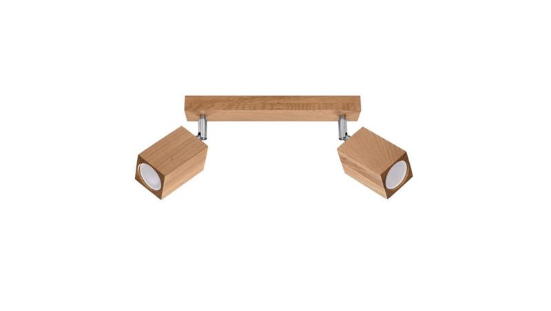 Lampa sufitowa KEKE 2 dąb GU10 2x40W IP20 SL.1036 SOLLUX-54311