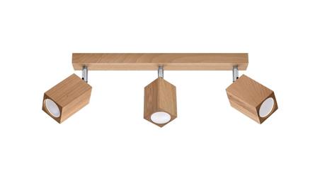Lampa sufitowa KEKE 3 dąb GU10 3x40W IP20 SL.1037 SOLLUX-54306