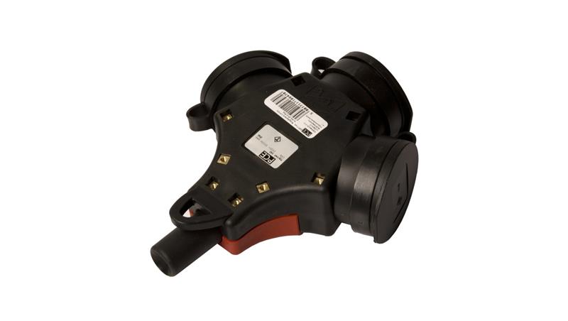 Rozgałęziacz potrójny Taurus2 z bolcem z zatyczką IP54 bryzgoszczelny 243711-srw-27481