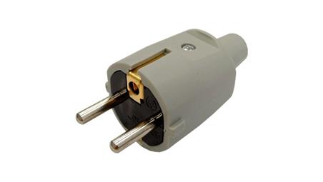 Wtyczka PCW przenośna 2P+Z IP20 250V~ 16 A szara / 12070-30186