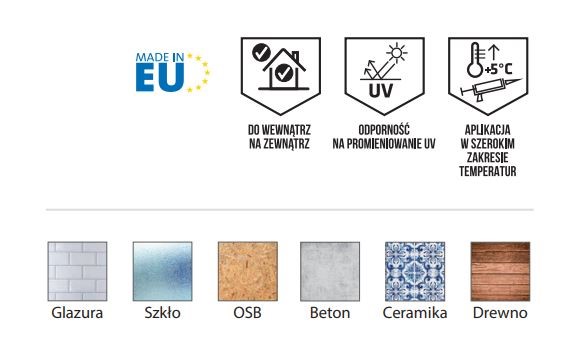 Silikon uniwersalny octowy biały 280ml Stalco Perfect