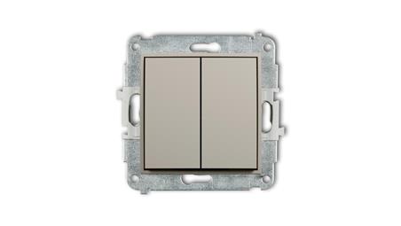 MINI Mechanizm łącznika zwiernego, świecznikowego (dwa klawisze bez piktogramów, wspólne zasilanie) taupe 60MWP-44.1-33604
