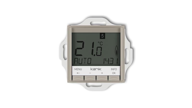 MINI Mechanizm uniwersalnego elektronicznego tygodniowego regulatora temperatury (podświetlenie białe) taupe 60MRT-3.1-28410