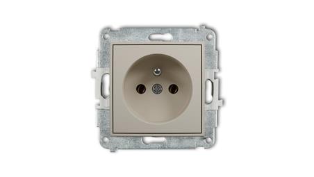 MINI Mechanizm gniazda pojedynczego z uziemieniem 2P+Z (bez przesłon torów prądowych) taupe 60MGP-1z-44877