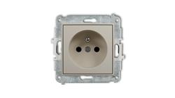 MINI Mechanizm gniazda pojedynczego z uziemieniem 2P+Z (przesłony torów prądowych) taupe 60MGP-1zp-44876