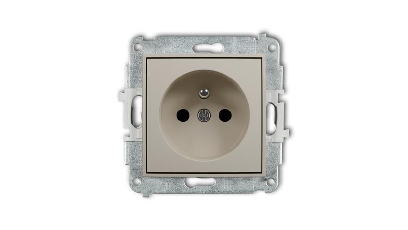 MINI Mechanizm gniazda pojedynczego z uziemieniem 2P+Z (przesłony torów prądowych) taupe 60MGP-1zp-44876