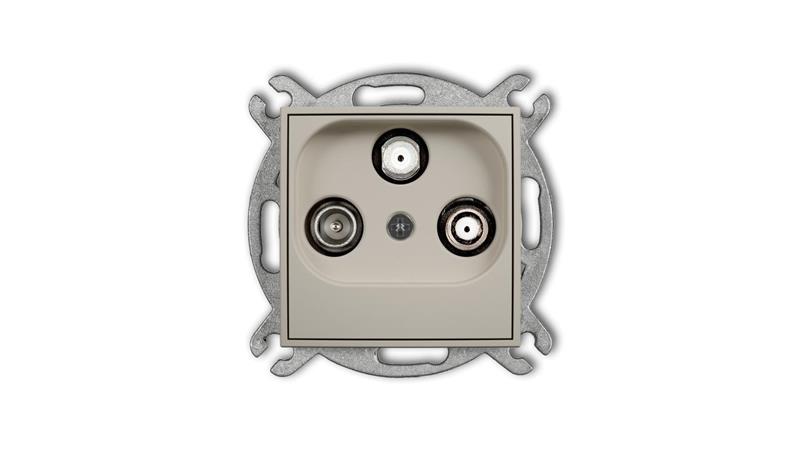 MINI Mechanizm gniazda abonenckiego 2 wyjścia SAT + TV taupe 60MGSN-1611