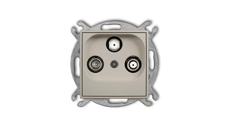 MINI Mechanizm gniazda abonenckiego 2 wyjścia SAT + TV taupe 60MGSN-1611