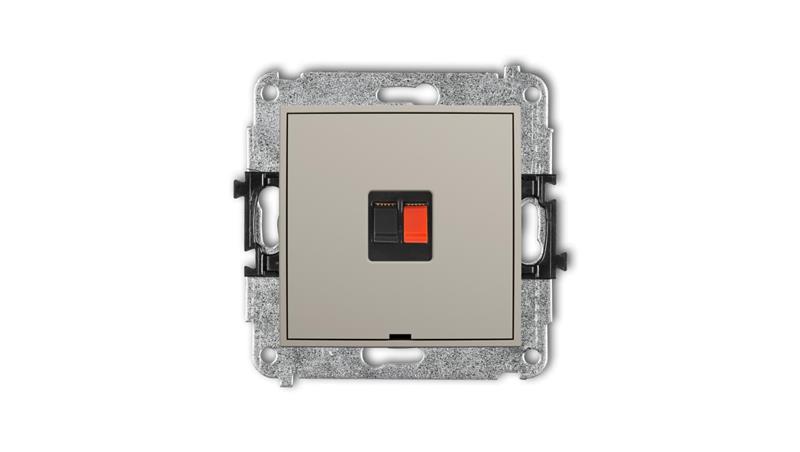 MINI Mechanizm gniazda głośnikowego pojedynczego, bez pola opisowego taupe 60MGGBO-1-28893 MINI Mechanizm gniazda głośnikowego pojedynczego, bez pola opisowego taupe 60MGGBO-1-28893