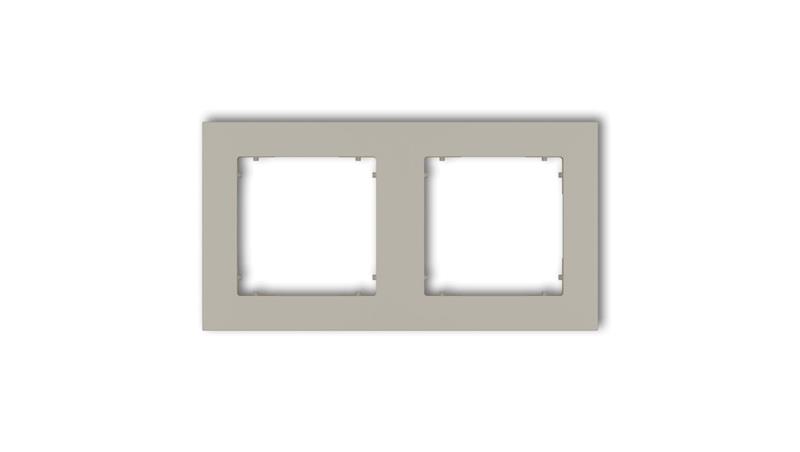 MINI Ramka uniwersalna podwójna kwadratowa z tworzywa taupe 60MR-2-38980