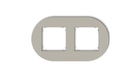 MINI Ramka uniwersalna podwójna okrągła z tworzywa taupe 60MRTO-2-38983