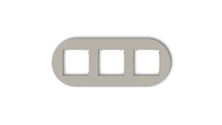 MINI Ramka uniwersalna potrójna okrągła z tworzywa taupe 60MRTO-3-38976