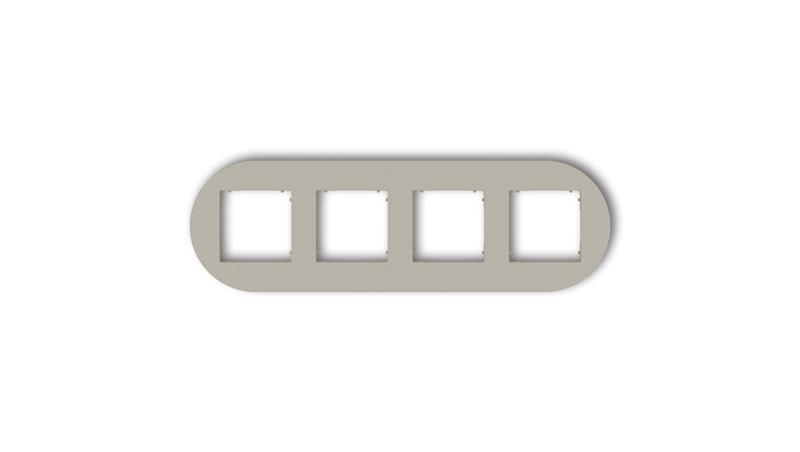 MINI Ramka uniwersalna poczwórna okrągła z tworzywa taupe 60MRTO-4-38970