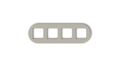 MINI Ramka uniwersalna poczwórna okrągła z tworzywa taupe 60MRTO-4-38970