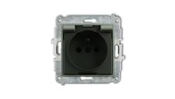 MINI Mechanizm gniazda bryzgoszczelnego z uziemieniem 2P+Z (klapka dymna, przesłony torów prądowych) szałwiowy 61MGPB-1zdp-44890