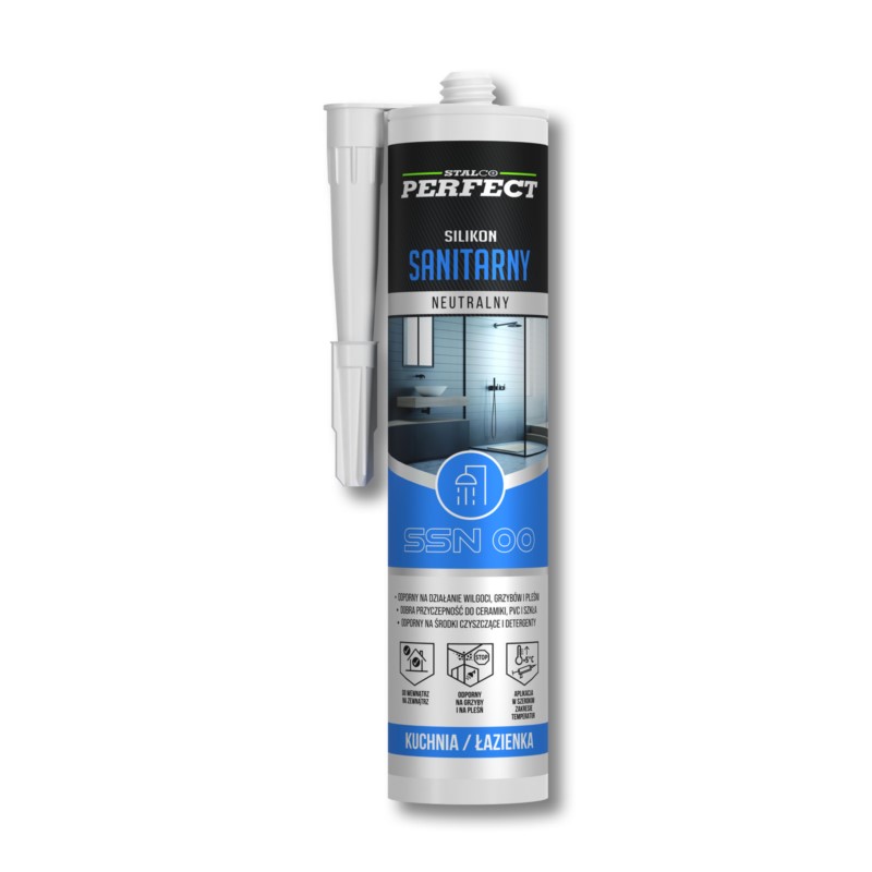 Silikon sanitarny neutralny SSN 00 bezbarwny 280ml Stalco Perfect Silikon sanitarny neutralny SSN 00 bezbarwny 280ml Stalco Perfect