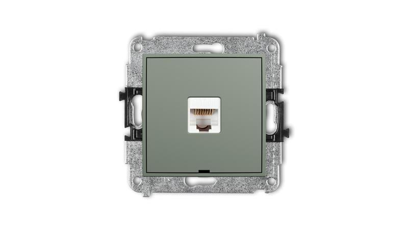 MINI Mechanizm gniazda komputerowego pojedynczego 1xRJ45, kat. 5e, 8-stykowy, bez pola opisowego szałwiowy 61MGKBO-1-35780