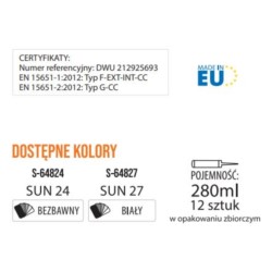 Silikon uniwersalny neutralny SUN27 biały 280ml Stalco Perfect Silikon uniwersalny neutralny SUN27 biały 280ml Stalco Perfect