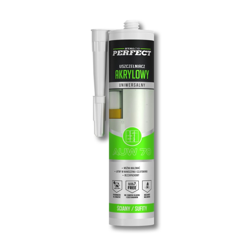 Uszczelniacz akrylowy uniwersalny 280ml AUW 70 Stalco Perfect Uszczelniacz akrylowy uniwersalny 280ml AUW 70 Stalco Perfect