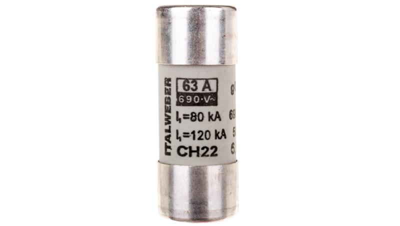 Wkładka bezpiecznikowa cylindryczna 22x58mm 63A gG 690V CH22P /z wybijakiem/ 006711012-8995 Wkładka bezpiecznikowa cylindryczna 22x58mm 63A gG 690V CH22P /z wybijakiem/ 006711012-8995