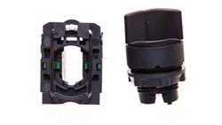 Przełącznik 3 położeniowy pokretło 22mm czarny 2Z z samopowrotem XB5AD53-4506