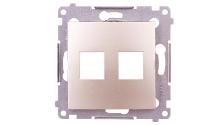 Simon 54 Pokrywa gniazda teleinformatycznego podwójnego 2xRJ Keystone płaska złoty mat DKP2.01/44-42160