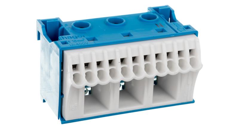 Blok samozacisków 63A QC niebieski 14 przyłączy 33x60x34mm KN14N-64171