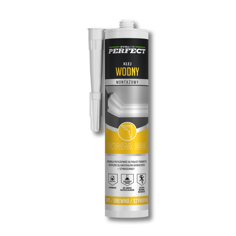 Klej wodny montażowy biały KWM 36 280ml Stalco Perfect Klej wodny montażowy biały KWM 36 280ml Stalco Perfect