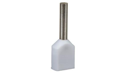 Końcówka tulejkowa izolowana TID 2x0,5mm2/8mm biała cynowana TID2x0,5L8 /100szt./-78348