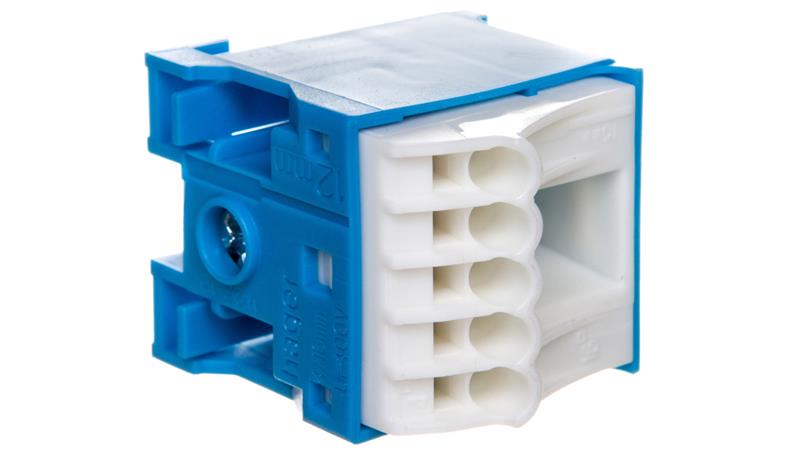 Blok samozaciskow 63A QC niebieski 6 przyłączy 33x30x34mm KN06N-64208