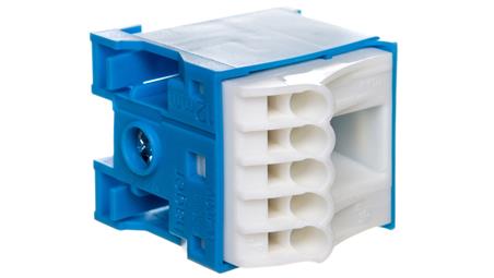 Blok samozaciskow 63A QC niebieski 6 przyłączy 33x30x34mm KN06N-64208