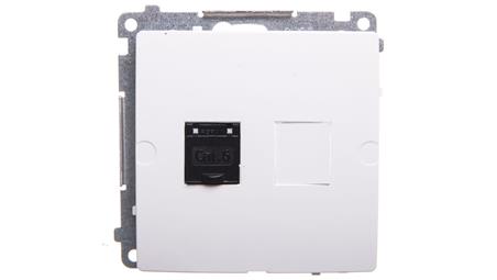 Simon Basic Gniazdo komputerowe pojedyncze RJ45 kat.6 z przesłoną białe BM61.01/11-33923