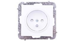 Sentia Gniazdo pojedyncze z/u 16A z przesłonami białe 1434-10-42936
