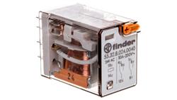 Przekaźnik miniaturowy 2P 10A 24V AC przycisk testujący mechaniczny wskaźnik zadziałania 55.32.8.024.0040-14448