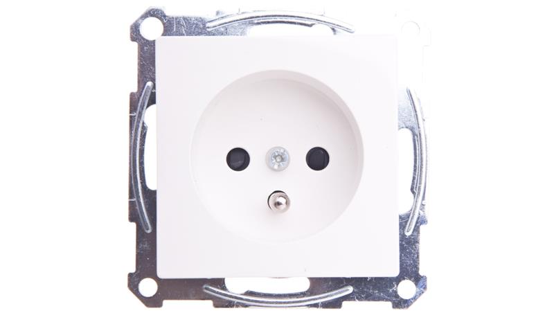 Merten System M Gniazdo pojedyncze z/u 16A IP20 z przesłonami biel polarna MTN2500-0319-43495