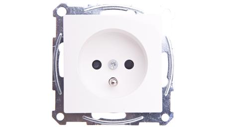 Merten System M Gniazdo pojedyncze z/u 16A IP20 z przesłonami biel polarna MTN2500-0319-43495